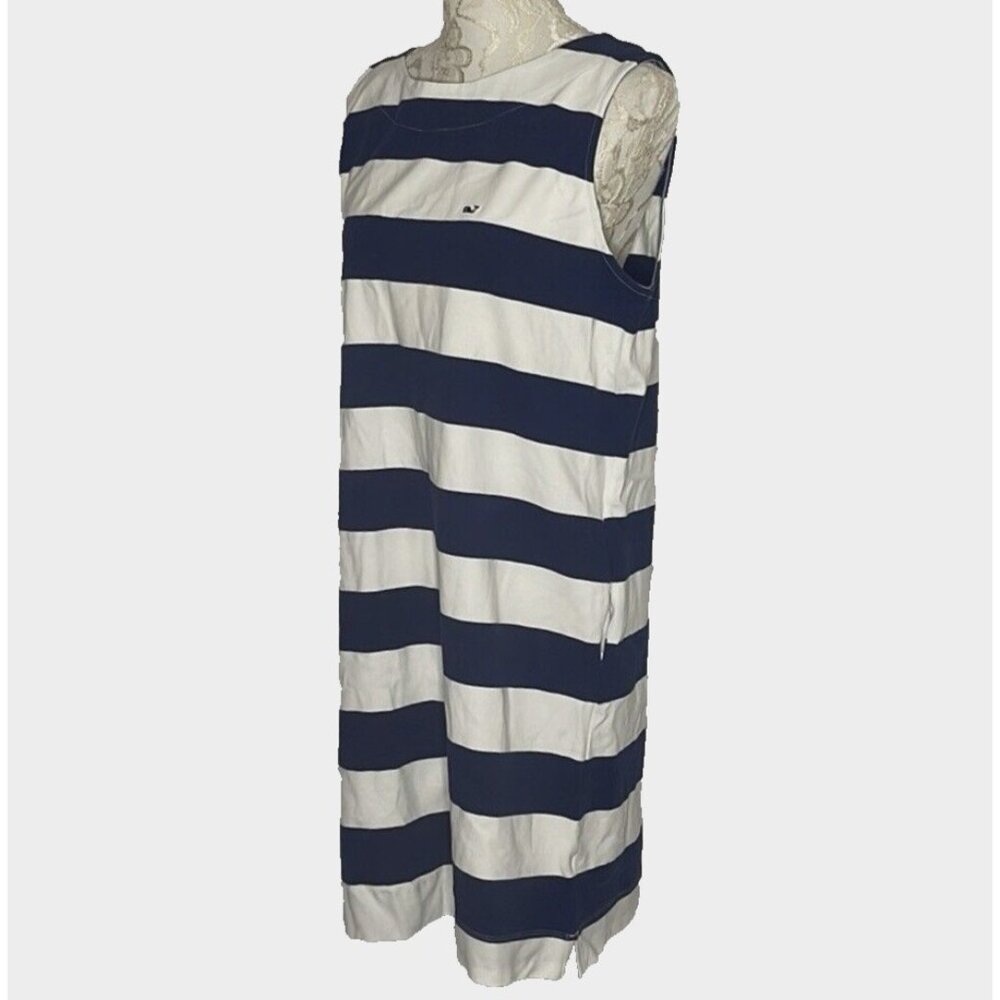 Vineyard Vines sz XL Preppy Sleeveless midi dress NavyWhite classic stripe NWT